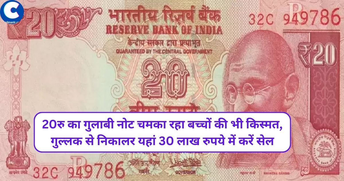 20 rupees pink note brightens the luck of children